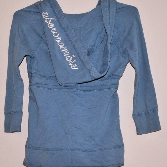 Blue Abercrombie Acid Wash Hoodie - Picture 5 of 6